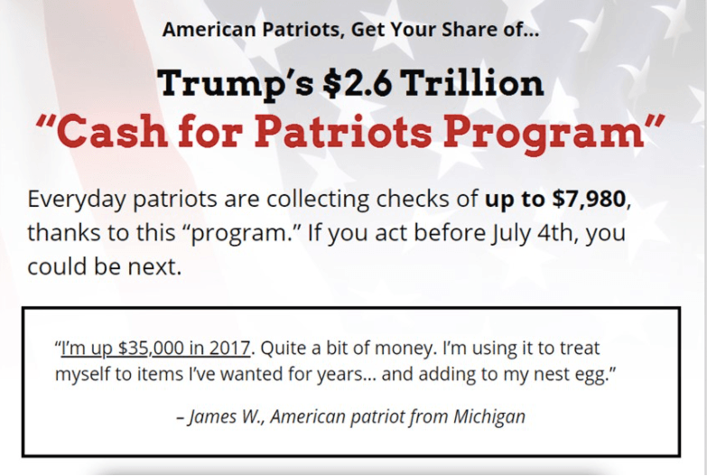 What Is The Cash For Patriots Program?